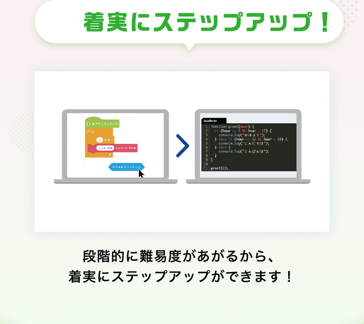 着実にステップアップ！